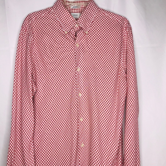 J. Crew Other - J. Crew Men’s Red White Check Gingham Shirt Large